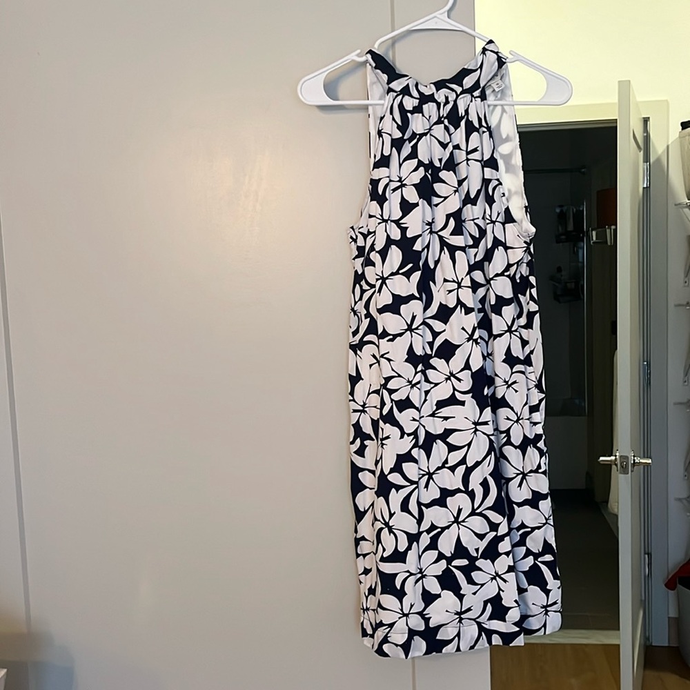 Blue and white Jcrew halter dress